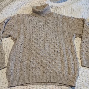 Aran Crafts XS fisherman wool sweater turtle neck